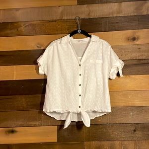 White button up blouse